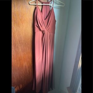 David’s Bridal Bridesmaid A-LineDress w/ Knott Detail - Color: Cinnamon- Size 6